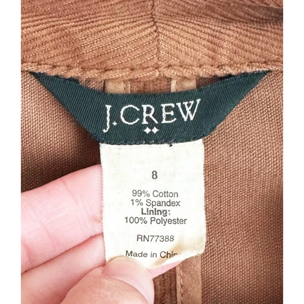 VTG J Crew Y2K Corduroy Blazer Jacket 8 Brown Preppy‎ Old Money 90s Academia